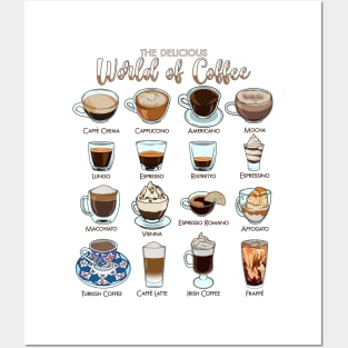 The delicious world of coffee - types of coffee Posters and Art